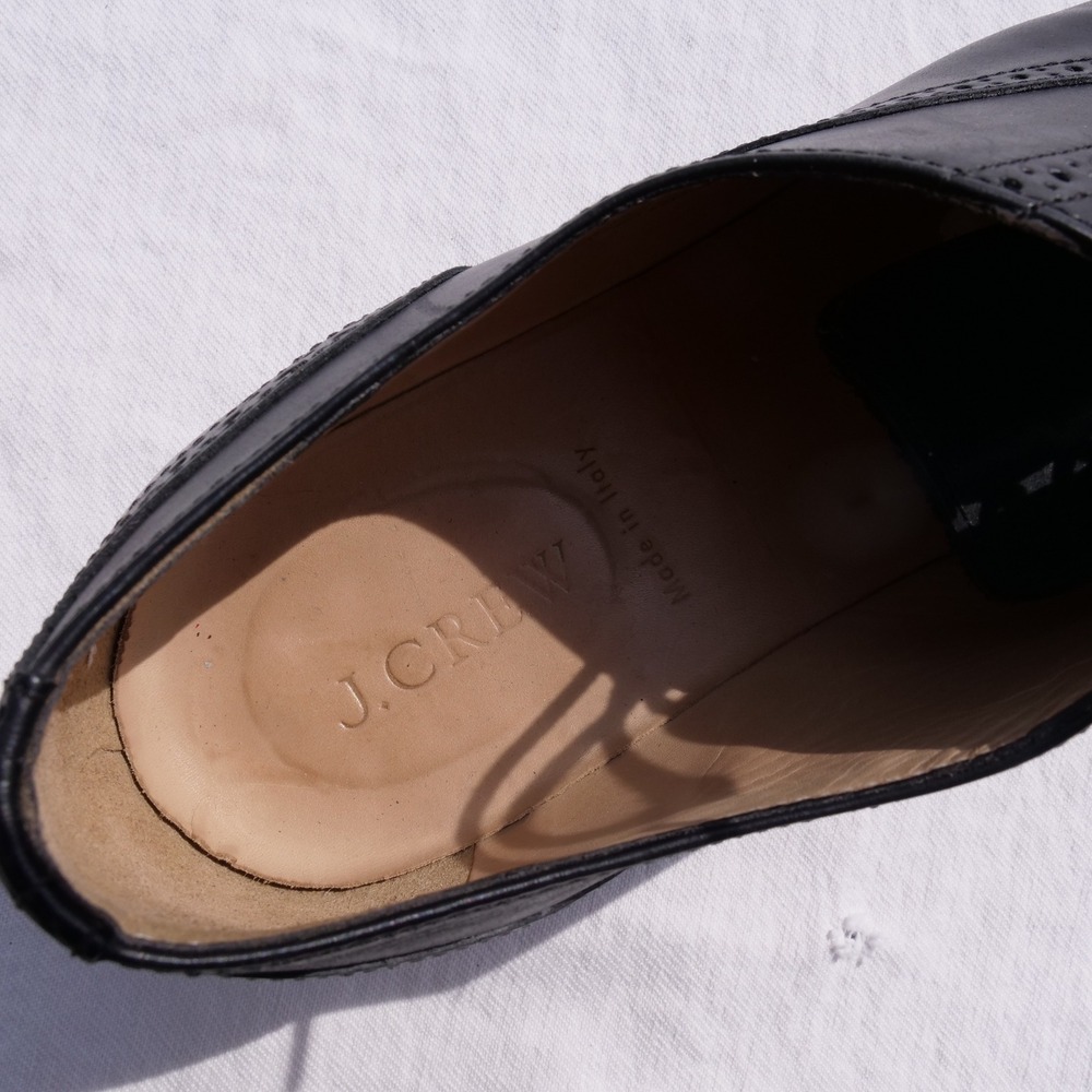 Vintage 90s J. Crew made in Italy black leather cap toe oxford - Picture 5 of 8